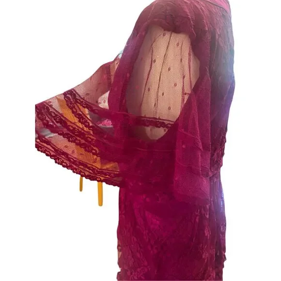 Temperley London Florence Short Sleeve Midi Dress in Purple Size 6 MSRP: $950 - Picture 7 of 10